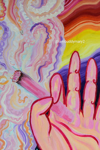 Trippy Smoking Hand Original Art