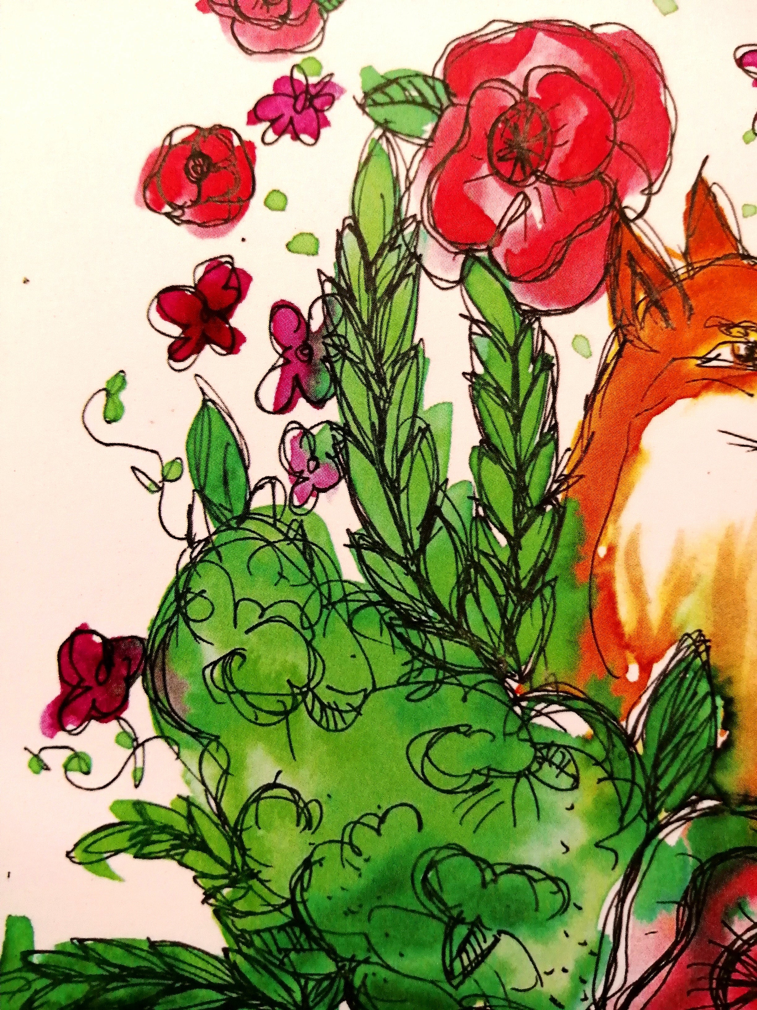 The Fox & The Flowers Print