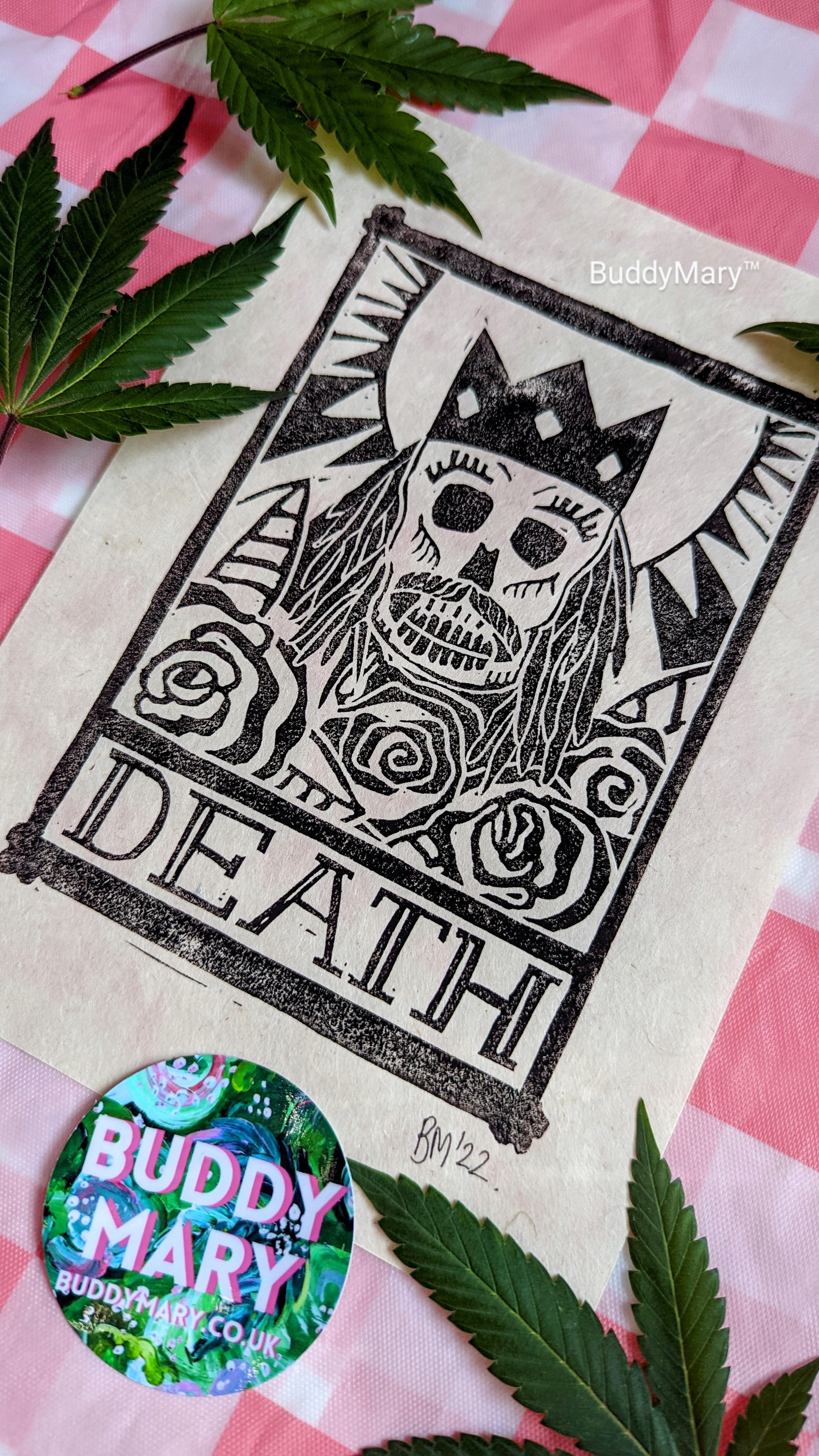 Hand Printed Death Tarot Card
