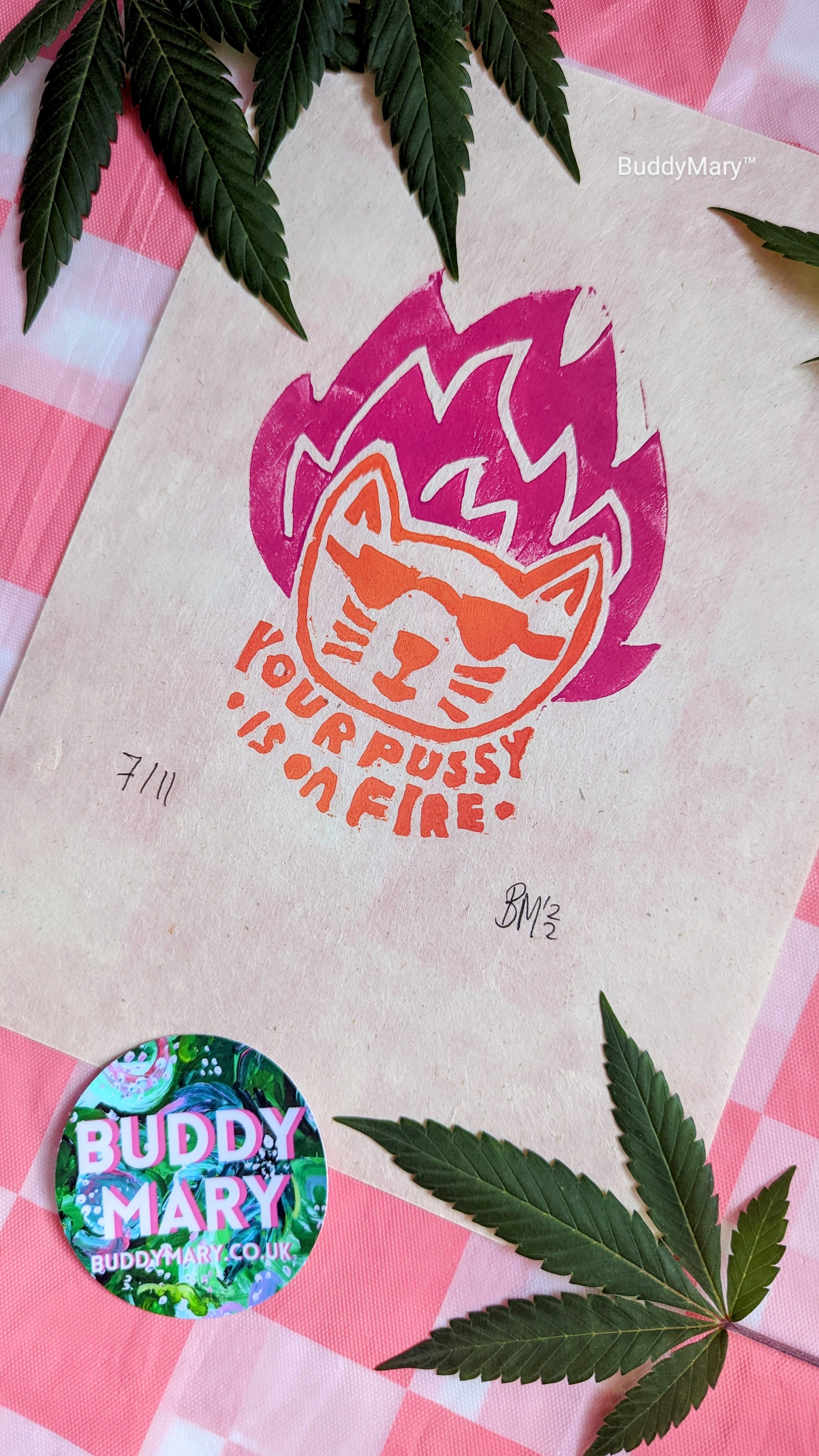 Pussy On Fire Handcut Print